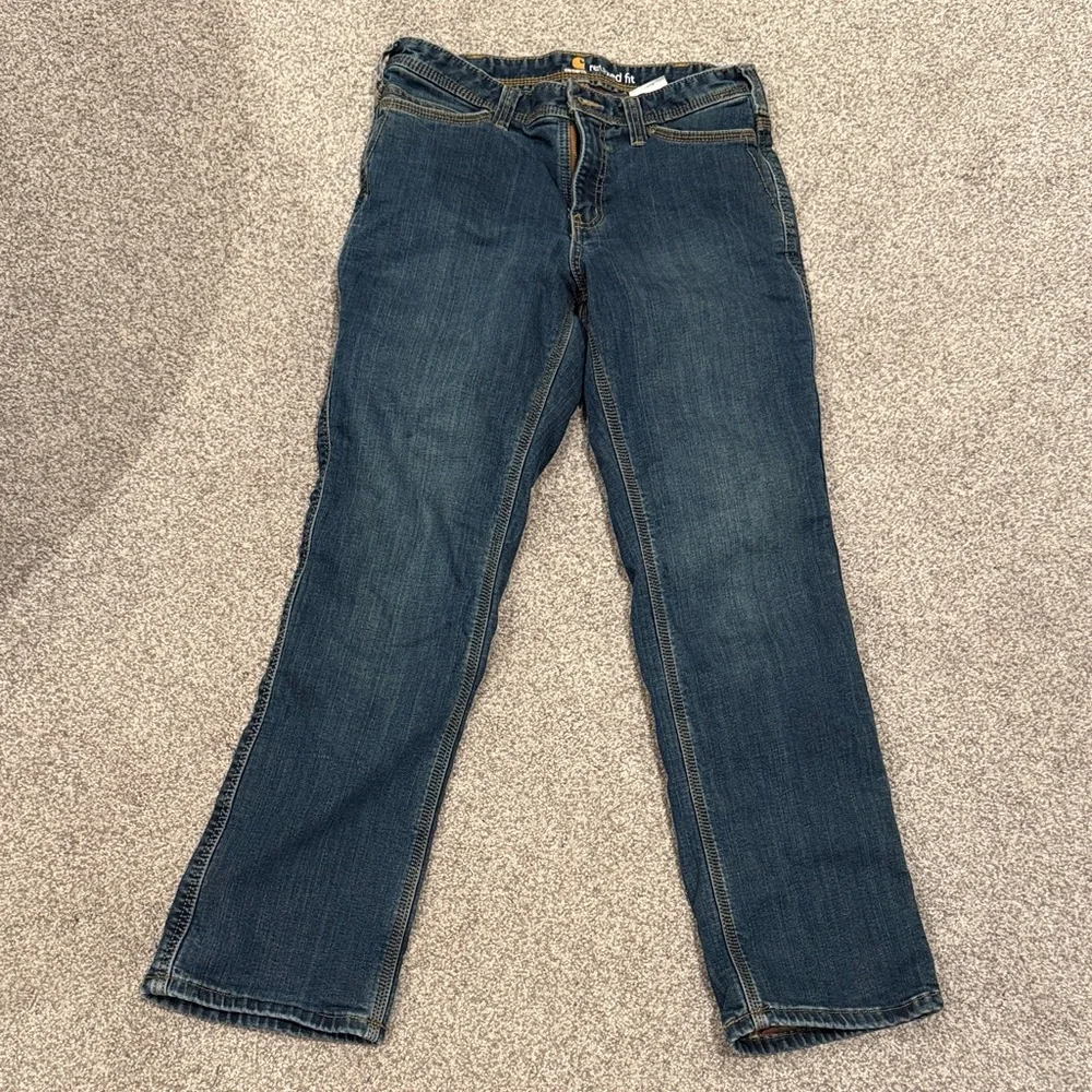 Carhartt Women's Dark Blue Straight Jeans - Picture 1 of 5